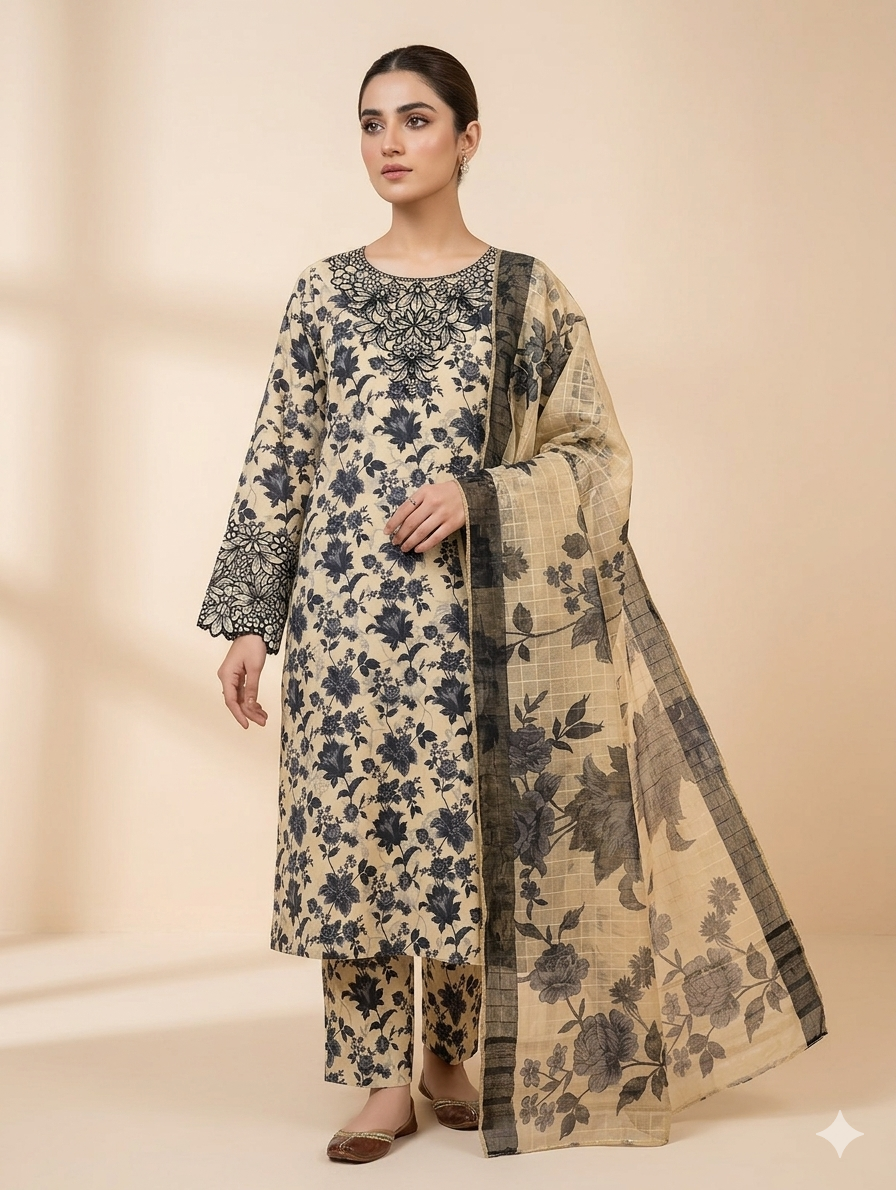 Ladies Suit 3Pcs Print