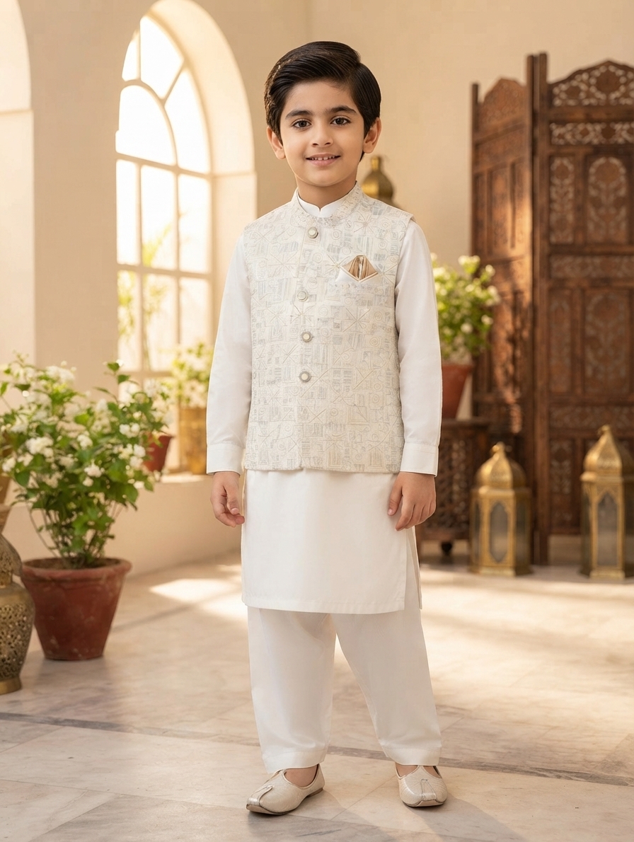 AL Karam White Shalwar Kameez - Image 2