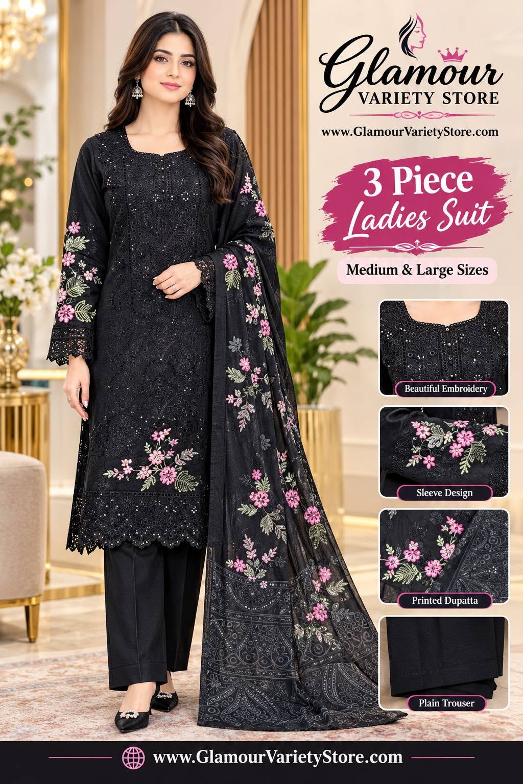 Ladies Suit 3 Piece Embroidery