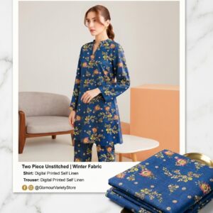 Ladies Suit 2 Piece Unstiched Linen