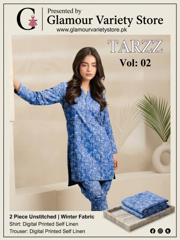 Ladies Suit 2 Piece Unstiched Linen