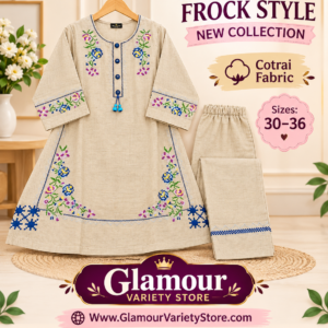 Girls Frock Style Cotrai Suit