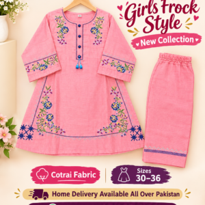 Girls Frock Style Cotrai Suit